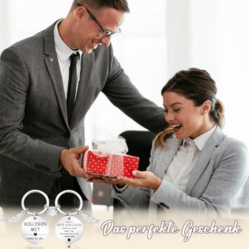Happirra Beste Kollegin Geschenke, Schlüsselanhänger Schutzengel Glücksbringer, Abschied Lieblingskollegin Abschiedsgeschenk, Danke Geschenke für Arbeitskollegin Geburtstag Jobwechsel Neuer Job Rente