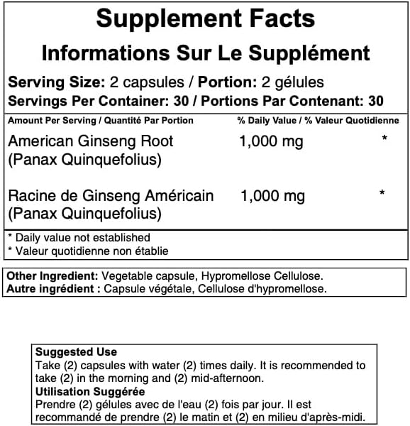 100% Pure Wisconsin American Ginseng Capsules - 500mg. Authentic Panax Quinquefolius. Potent Ground Ginseng Root - No Fillers, Binders or Other Additives. - Image 8