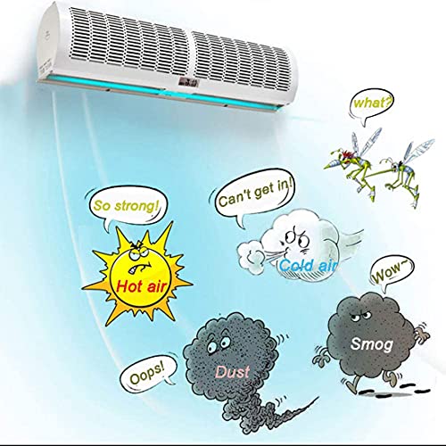 XUNMAIFLB Rideau d'air Intérieur Mural sur Porte, 2 Vitesses, avec Télécommande, pour Magasin, Portes à Vent Naturel, Ventilateur Mural, 100cm - Image 4