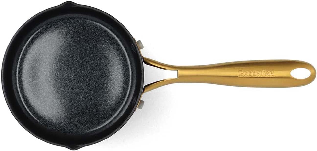Greenpan Studio Ceramic Coating with Mineral Ingredients derived from Sand without Toxic Substances, Single Handle, Milk Pan, 5.5 inches (14 cm), Gas Compatible, Non-Stick, High Heat Conductivity with