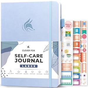 Clever Fox Self-Care Journal – Wellness & Daily Reflection Notebook – Mental Health & Personal Development Journal – Self-Care, Meditation & Mood Journal for Women & Men – Large (Periwinkle)