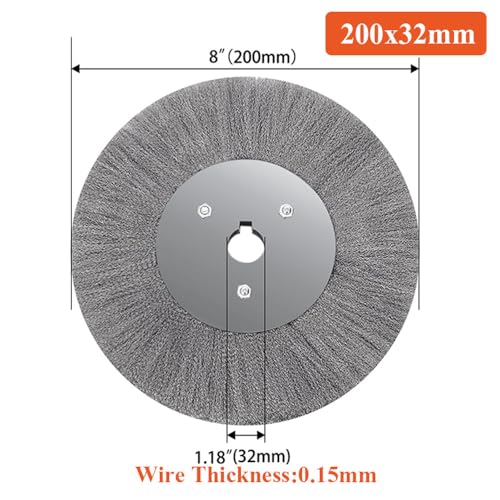Escova de arame de aço de 75-200 mm, rodas de arame, escova redonda para limpeza de moedor de bancad
