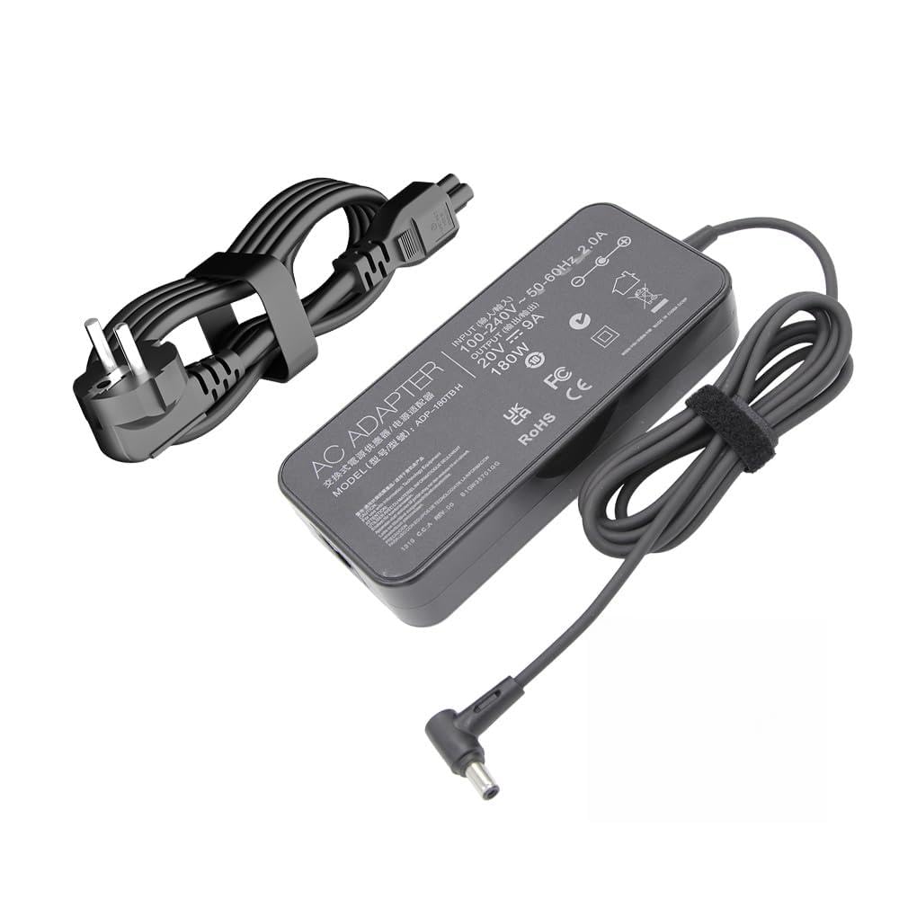 Alimentatore di rete da 180 W, 20 V, 9 A, 6,0 × 3,7 mm, per Asus ROG Strix G15/G17, caricatore Scar 15/Scar 17, adattatore TUF F15/F17 ProArt StudioBook 15/17 LZUMWS ricambio ADP-180TB H, ADP-180CB T