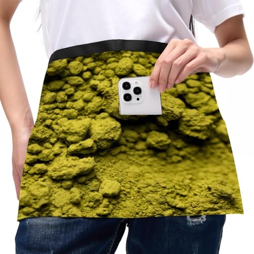 Tabliers courts de chef matcha et multicolores, lot de 3 avec 3 poches pour bistrot