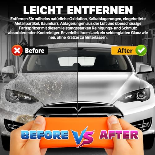 Reinigungsknete Car Clay Bar 4 Pack, 400 g (4 x 100 g), hochwertige, kratzfeste Magic Clay Bars für Auto-Detailing-Reinigungsset mit Wasch- und Adsorptionskapazität für Auto, SUV, Wohnmobil, LKW