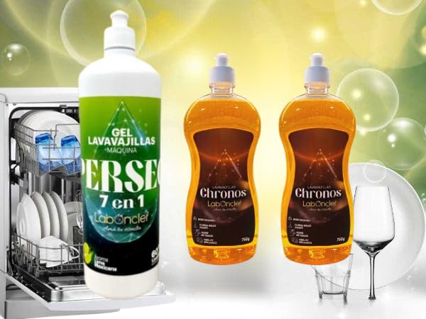 Perseo LAVAVAJILLAS MÁQUINA GEL 7 en 1 + LAVAVAJILLAS MANUAL Chronos PACK 3 Unidades