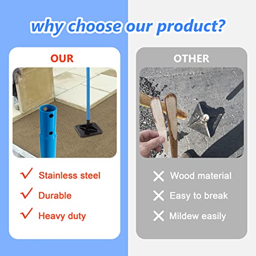 Vhelyom Steel Tamper| 48 Inch Steel Handle With Rubber Grip| 8"X8" Garden Tamper|Ideal For Leveling Soil And Repairing Unevenness V1 #TOP4