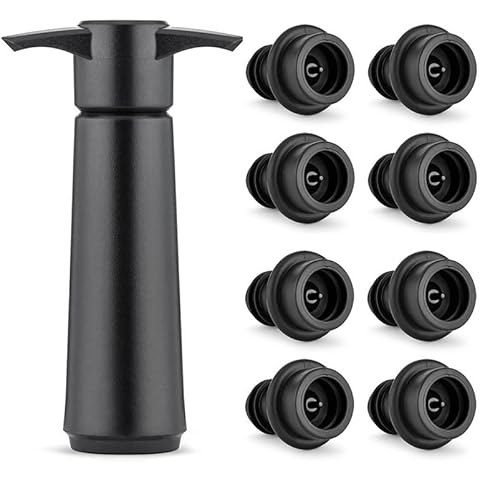 Wine Stoppers Vacuum with Pump, Keep Wine Fresh for up to 7 Days -1 Pump 8 Stoppers, Wine Pump and Wine Vacuum Stopper, Reusable for Wine Saver, Wine Stoppers for Wine Bottles Cover