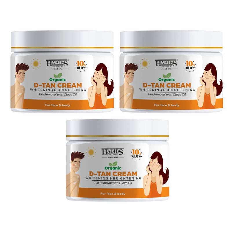 Image of Habibs Professional Natural Care D Tan Pack for Tan Removal Face Pack with Clove Oil & Eucalyptus Oil Lightening & Brightening Skin Anti-D Tan Face Pack for Glowing Skin No Parabens, Sulphates 150GM