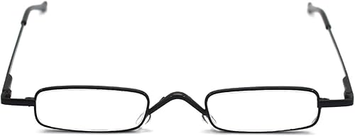 Miniatura 2 de Mini gafas de lectura EYE ZOOM Metal pequeños lectores con bisagra de resorte ligero clip portátil caja de aluminio, negro, bronce