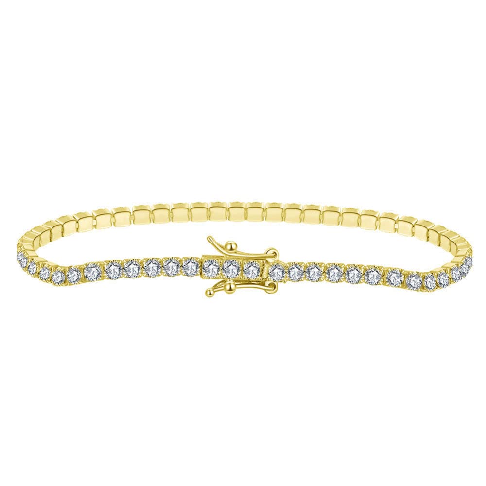 Armkette Damen,Exquisites Armband Aus Vergoldetem S925-Sterlingsilber, 2 Mm, Mikrobesetzter Zirkon, Charm-Tennisarmbänder, Leichter Luxus-Diamant, X-Link-Armbänder, Schmuck Für Damen, Herren, Ges