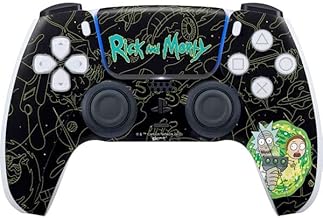 Skinit Gaming Decal Skin Compatible with PS5 and Compatible with PS5 Digital Edition DualSense Controller - Officially Licensed Warner Bros Rick and Morty Portal Travel Design