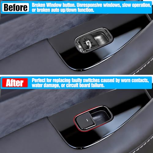 Image of Jaronx Compatible with Tesla Model 3 Window Switch 2017-2020 | Front Right Passenger side /Rear Door Power Window Control Switch Replace for 1081038-01-F, 1081038-01-E (Glossy Black)