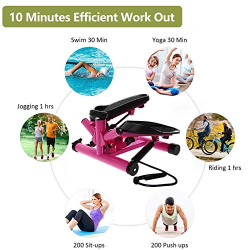 RAHYMA-Weiping-Portable-Twist-Stair-Stepper-Adjustable-Resistance-Twisting-Step-Fitness-Machine-with-Bands-and-LCD-MonitorPink