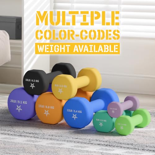 Image of Yes4All Neoprene Dumbbells, Pairs and Sets with Rack for Home Workouts