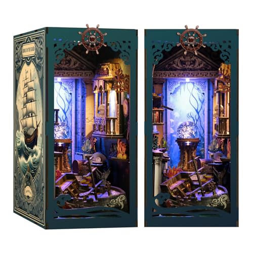 Kit Book Nook Ombre Secrète de la Mer Profonde : Puzzle 3D en Bois avec Lumière LED