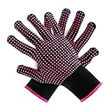 Farger Heat Resistant Gloves for Hair Styling, 2 Pcs Heat Blocking Curling Wand Gloves, Professional...