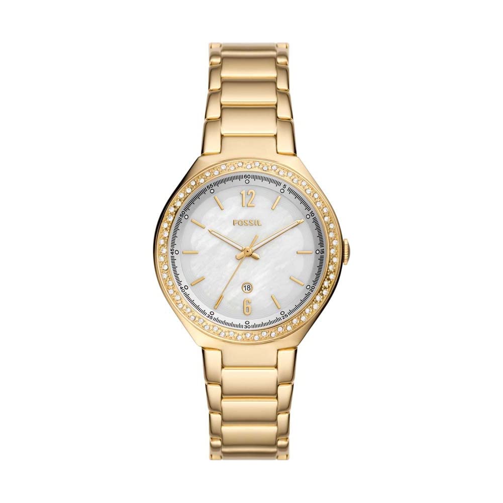 Fossil Women's Analogue Quartz Watch with Stainless Steel Strap BQ3842, Gold, Modern, Gold, Modern