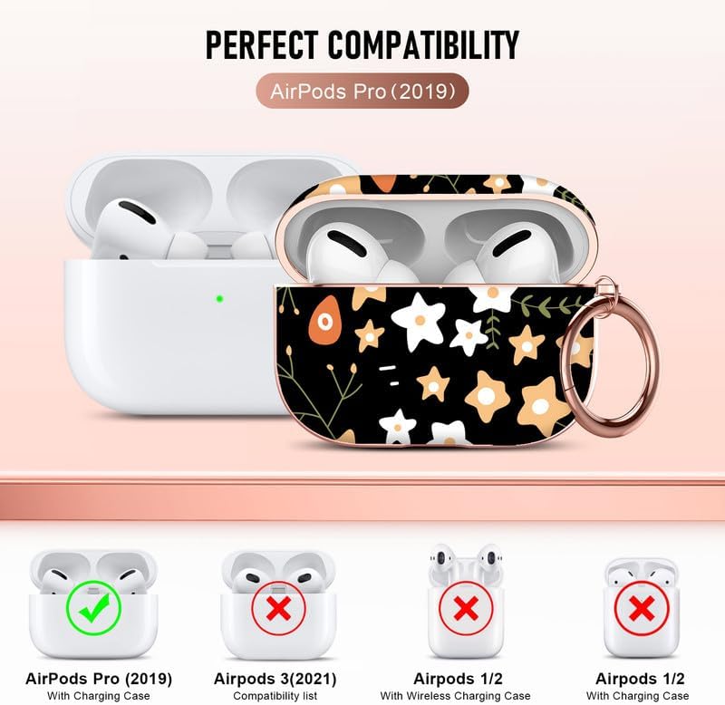 Miniatura 7 de Maxjoy Funda para AirPods Pro, diseño único, funda protectora dura a prueba de golpes para Airpod Pro con llavero compatible con Apple AirPods Pro