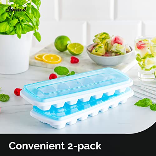 Joined Ice Cube Tray For Freezer (Set Of 2) - Ice Tray With Lid Ice Cube Trays For Freezer With Lid - Ice Trays For Freezer With Lid - Ice Cube Tray With Lid Ice Maker For Freezer Ice Cube Mold #TOP2