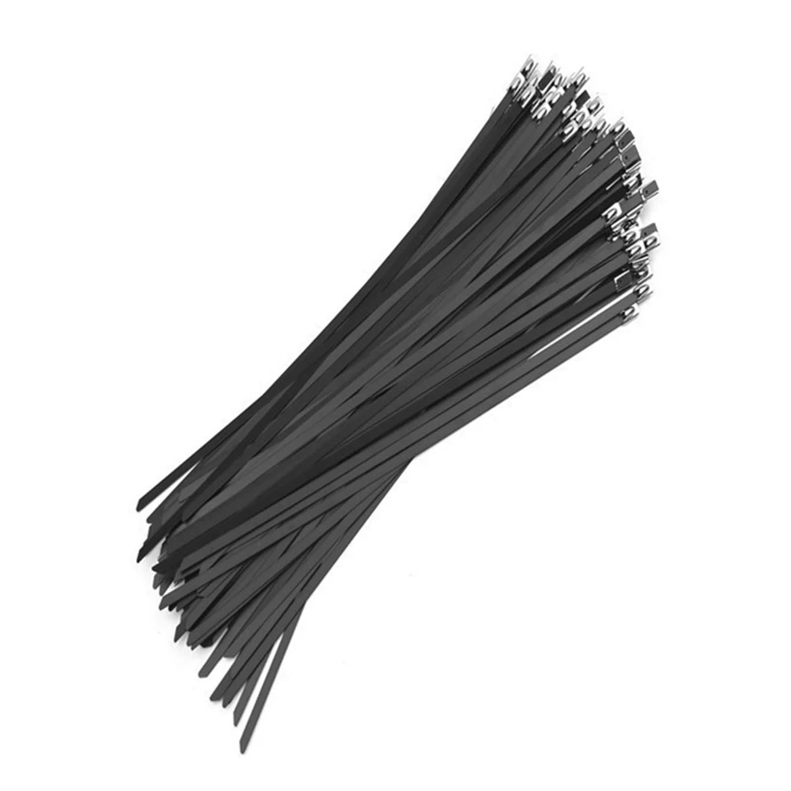 Bridas de acero inoxidable negras autoblocantes de 200mm para cables metallicas 100 uds