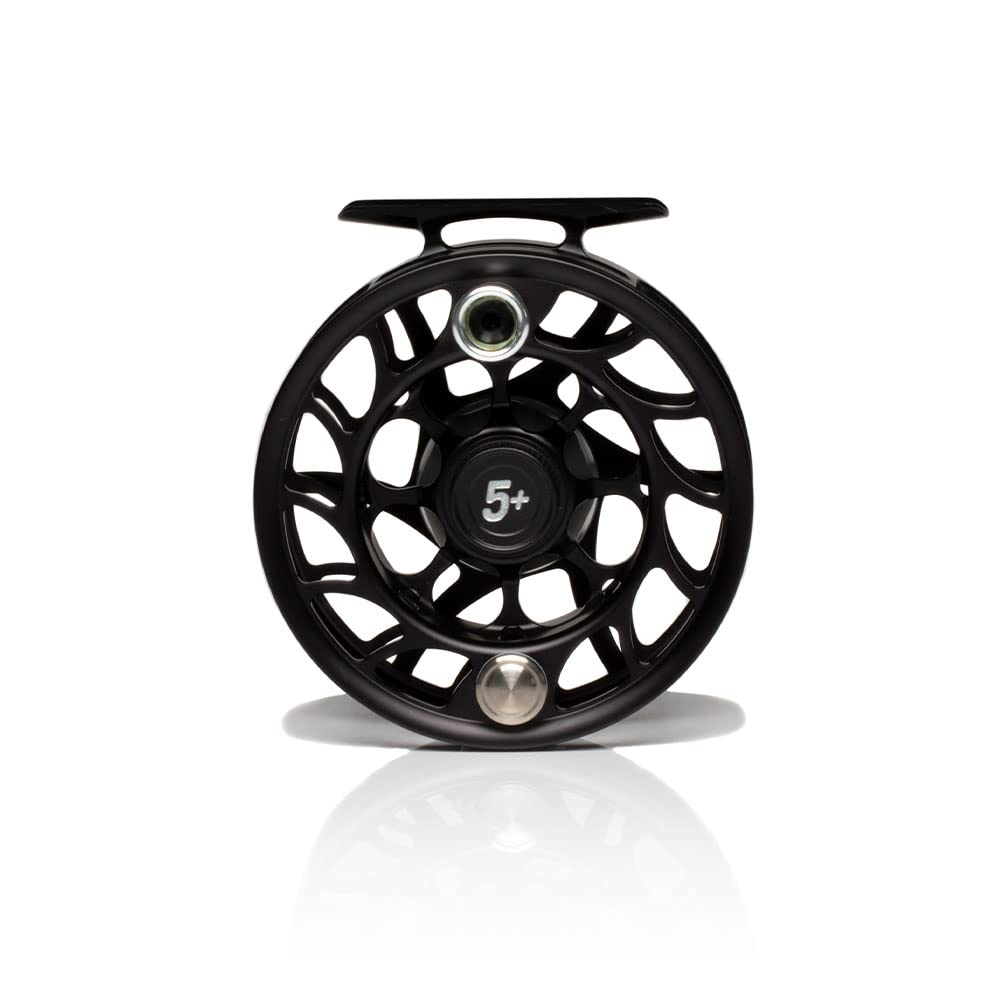Hatch Outdoors Iconic Plus Large Arbor Fly Reel (Black/Silver, 5)