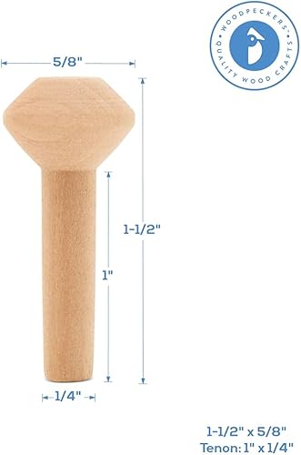 Miniatura 2 de Chimeneas de madera sin terminar, 1-12 pulgadas, parte de tren de madera sin terminar para manualidades, paquete de 25 pequeñas chimeneas de madera