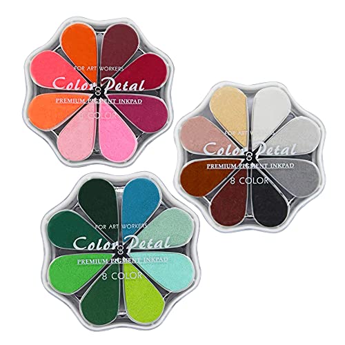 24 Color Petal Pigment Ink Pads