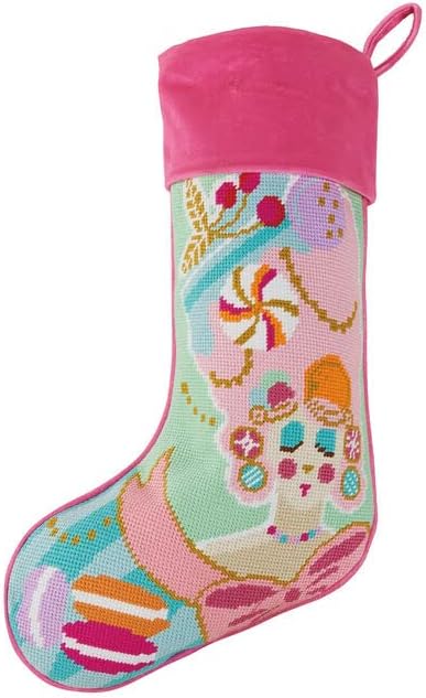 Peking Handicraft Marie Sweet Stocking, 18-inch Length, Poly Yarn, Poly Velvet, Christmas, Home Décor, Holiday Tradition