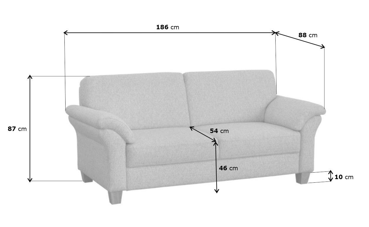 CAVADORE 3-Sitzer Byrum / Große 3er-Couch im Landhausstil mit Federkern / Passend zur edlen Sofagarnitur Byrum / 186 x 87 x 88 / Natur (Weiss-Beige)