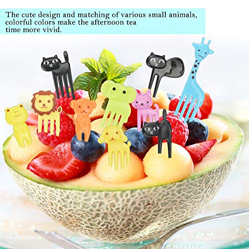 DECARETA Voedsel Fruit Vork Cake Vorken Dessert Vorken, Bento Food Picks Peuters Lunch Decoratie 40 Stuk Dierlijke… - Image 5