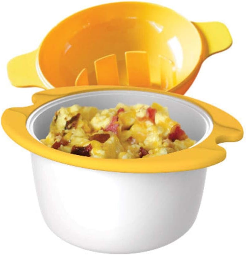 Microwave Egg Cooker Poacher Scramble Omelet Eggwich Maker with Silicone Handles Yolk Separator and Shell Cracker