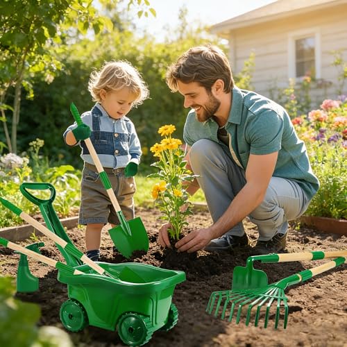 image for Duckura Kids Gardening Tools Bug Catcher Kit, Outdoor Toys with Wheelb