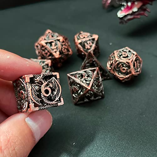 Hollow Metal Dnd Dice Set Game D And D Dice Large Polyhedral Dice For Dungeons And Dragons Warhammer Pathfinder Cthulhu Mtg D&D Dice Set D20 D12 D10 D8 D6 D4 #TOP5