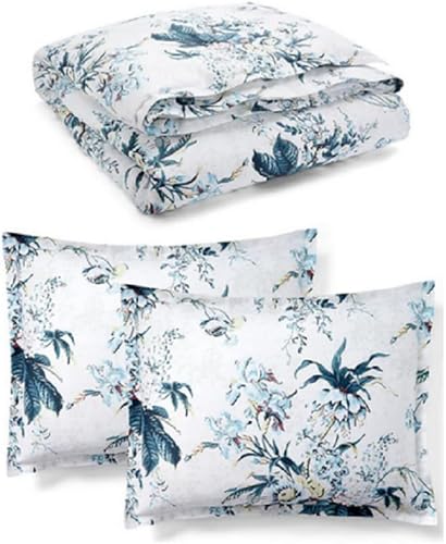 Lauren Ralph Lauren Eden - Juego de edredón botánico de 3 piezas, tamaño King, 100% algodón