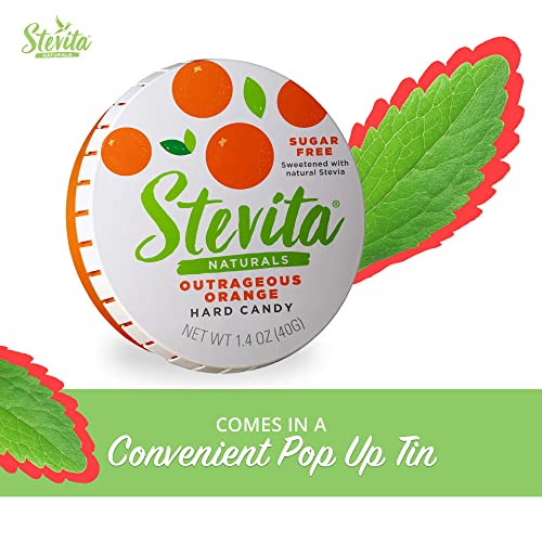 Stevita Steviasweet, Outrageous Orange - 1.4 Oz - Sugar-Free Hard Candy, Stevia Sweetened - Non-Gmo, Keto, Paleo, Gluten Free - 26 Servings #TOP5