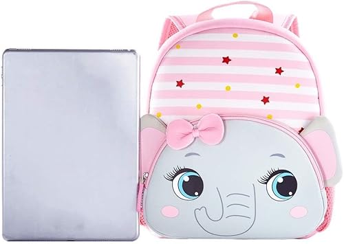 Miniatura 6 de Mochila preescolar de neopreno para niños pequeños, mochila de almuerzo impermeable para niños y niñas, Elefante gris, L