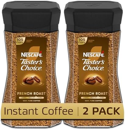 Amazon.com : NESCAFÉ Taster's Choice Instant Coffee, Dark Roast Coffee, French Roast, 2 Jars (7 Oz Each)