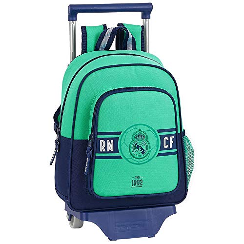Safta 612057020 Mochila pequeña Ruedas  Carro  Trolley Real Madrid CF  Verde