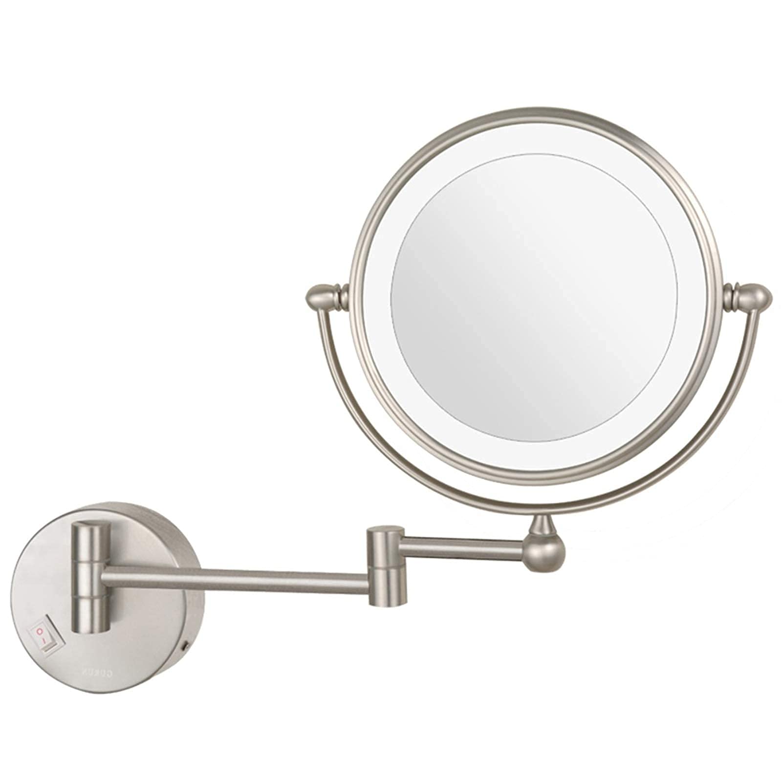 Miroir de maquillage double face laiton extensible 8 pouces