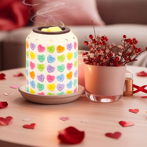 FYSUIMU Valentine' s Day Wax Melt Warmer Scented Candle Melter Candy Color Conversation Heart Electric Burner with Light Bulb for Women Gifts Home Decorations by FYSUIMU - Image 7