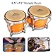 EASTROCK Bongo Drum 6.5” and 7.5” Bongos Set for Adults Beginners Professionals Tunable Wood and Metal Drum Percussion Instruments with Bag and Tuning Wrench (Caramel)