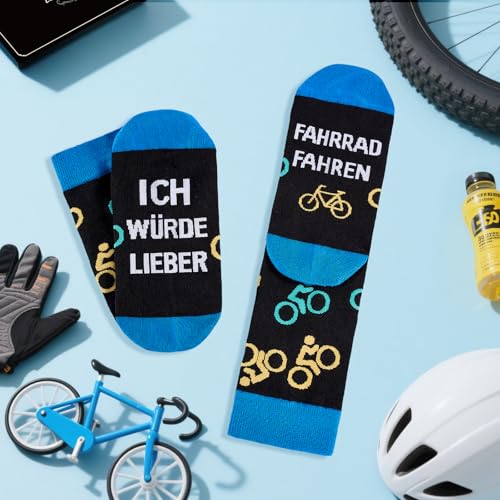 SockWaddles Lustige Socken Herren mit Sprüchen, Ich Würde Lieber Fahrrad Fahren – Geschenkidee für Männer, Fahrrad zu Weihnachten Geburtstag Vatertag Adventskalender Füllung