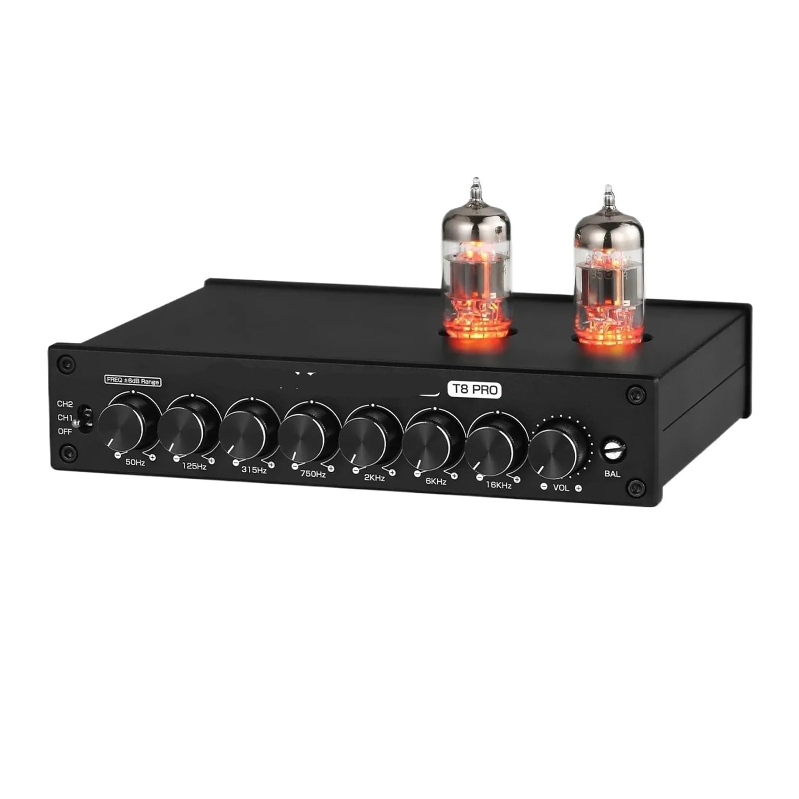 T8PRO HiFi Tube Stereo Balanced XLR/Preamplifier 7-Band EQ Equalizer Speaker with Tone Control