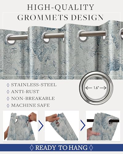 Image of Cloth Fusion Printed 100% Blackout Long Door Curtains 9 Feet Set of 2
