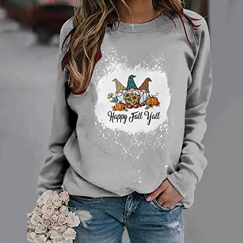 Moletons de peru femininos de manga comprida com estampa de camisetas lindas de Ação de Graças, D -