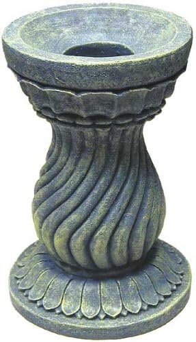 Echo Valley 9178 Serpentine Resin Pedestal Column Outdoor Décor for Lawns and Gardens for Gazing Globe or Sundial, Gray, 8.5 x 12.13 inches