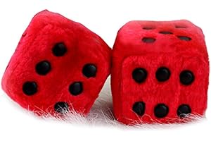 Retro Square Mirror Hanging Dice Set in Striking Crimson for Enhanced Style