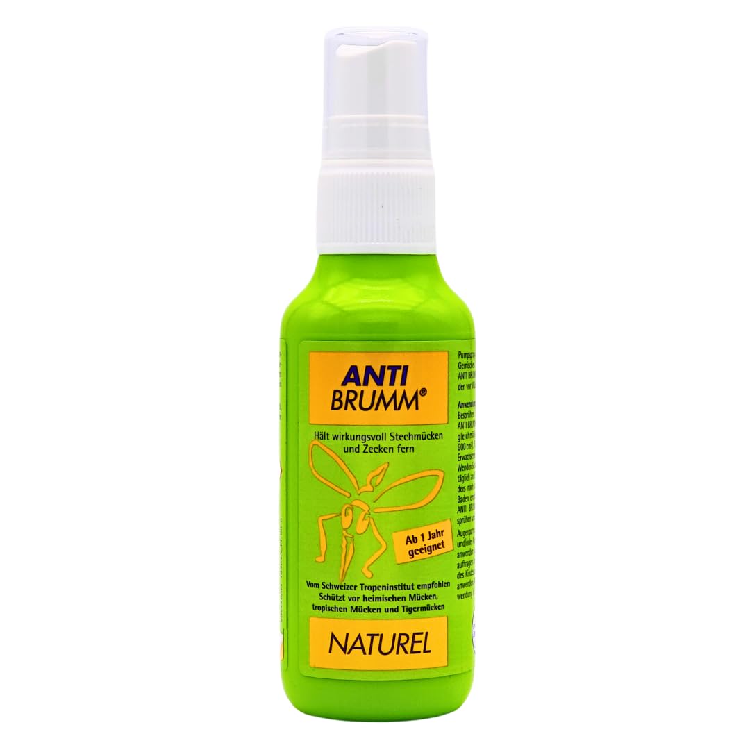 Anti Brumm Naturel Pumpspray 1x 75 ml I Schutz gegen Mücken und Zecken I auf natürlicher Basis I Mückenspray I Für zu Hause, Reisen I pflanzlich I Für Kinder ab 1 Jahr I Spar-Set plus Pharma Perle