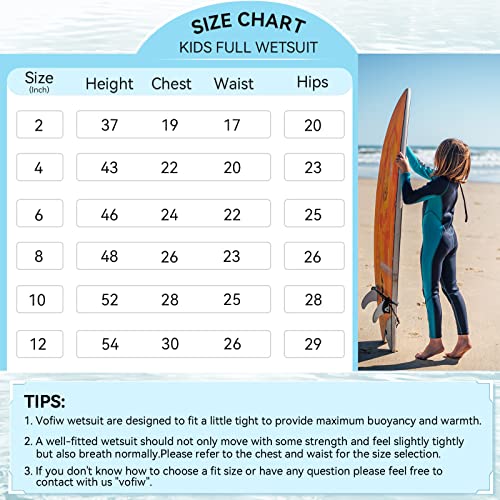 Vofiw Kids Wetsuit Size 6 Boys 2.5Mm Neoprene Wet Suit Long Sleeve Back Zip Wetsuits Child Toddler Full Body Swimsuit For Surfing Swimming (Navy, 6) #TOP5